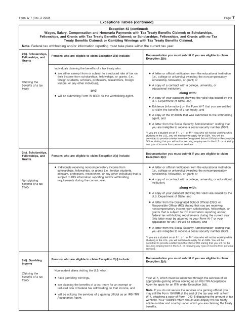 Form W-7 (Rev. March 2009) - Internal Revenue Service