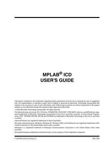 MPLAB ICD User's Guide - Microchip