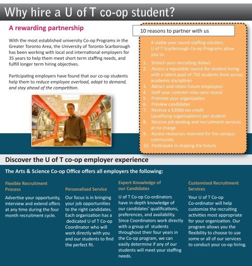 How to hire a co-op student? - University of Toronto Scarborough