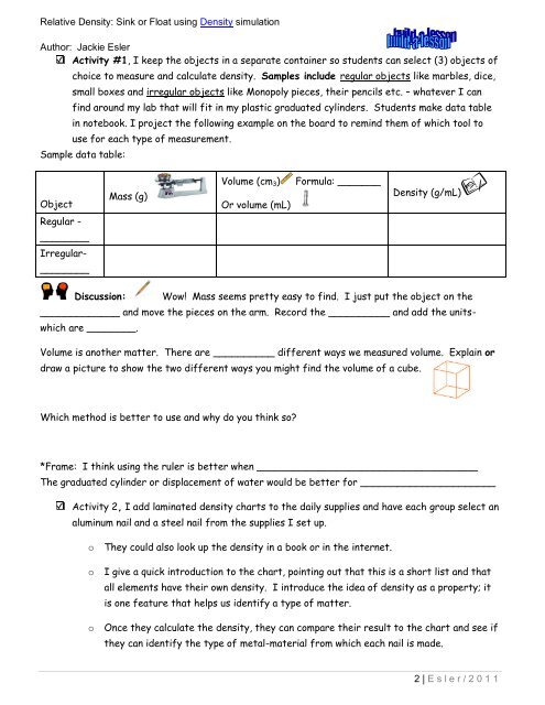 Material Density Chart Pdf