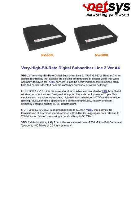 VeryHighBitRate Digital Subscriber Line 2 Ver.A4