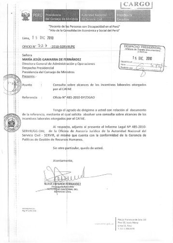 Informe Legal 485-2010-SERVIR-GG-OAJ