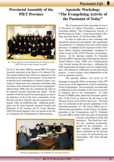 The Curia Informs - Passio Christi