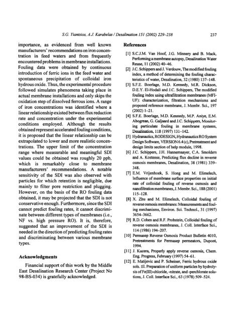 An assessment of the Silt Density Index based on RO membrane ...