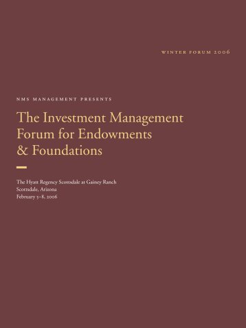 The Investment Management Forum for Endowments & Foundations