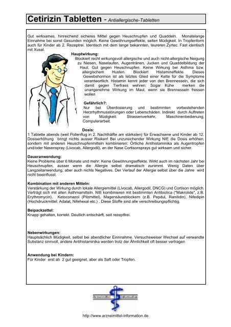 Cetirizin Tabletten - Antiallergische-Tabletten