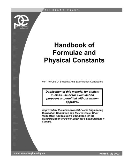 Handbook Of Formulae And Physical Constants - 