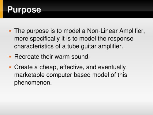 Modeling Nonlinear Amplifiers