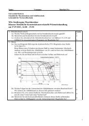 MSc-Studiengang Maschinenbau Klausur Metallische ...