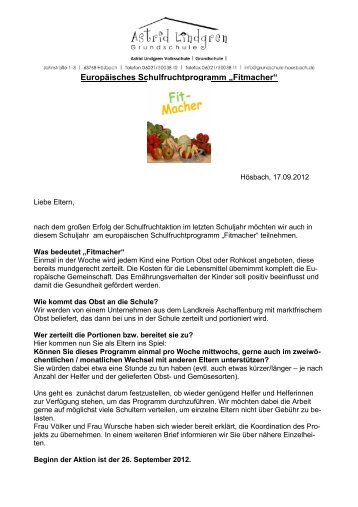 Diesen Elternbrief als .pdf downloaden - Grundschule Hösbach