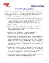 Web-Job Application Checklist - AARP WorkSearch
