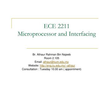 ECE 2211 Microprocessor and Interfacing