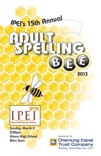 15th Annual Spelling Bee featured these Spellers, Sponsors ...
