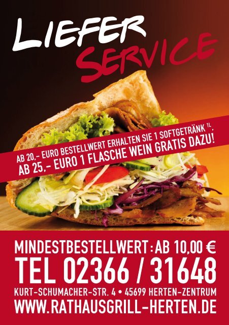 LIEFERSERVICE Tel.: 02366 31648 - Rathaus Grill Herten