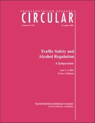 Traffic Safety and Alcohol Regulation - Transportation Research Board