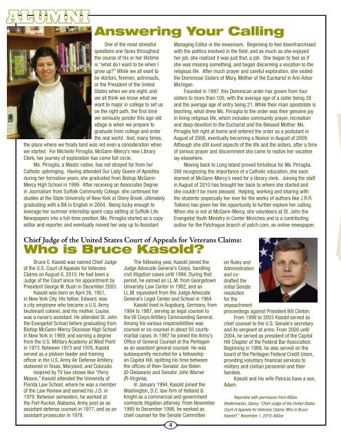 winter 2011 newsletter - McGann-Mercy High School