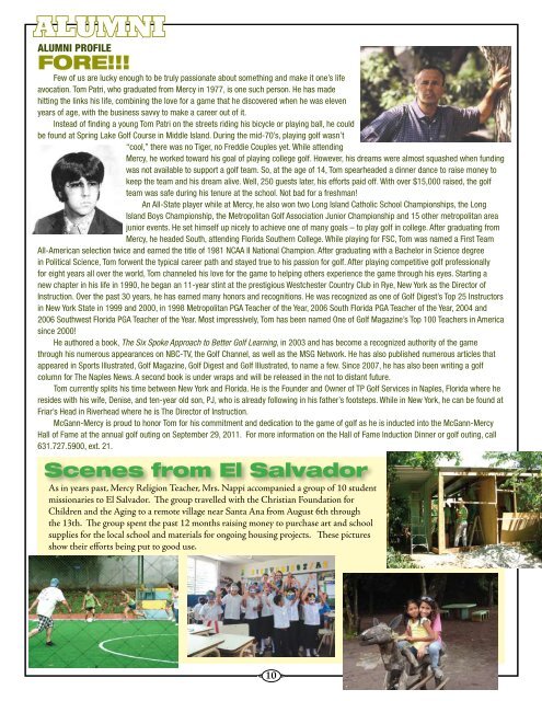 spring-summer 2011 newsletter - McGann-Mercy High School