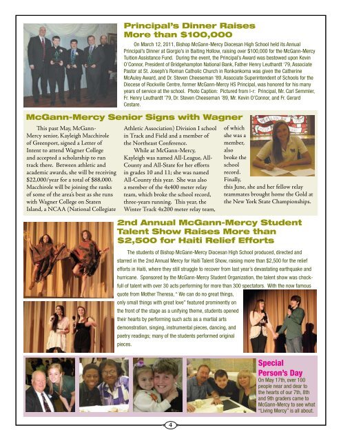 spring-summer 2011 newsletter - McGann-Mercy High School