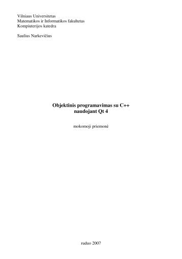 PaskaitÅ³ konspektai - Matematikos ir Informatikos fakultetas ...