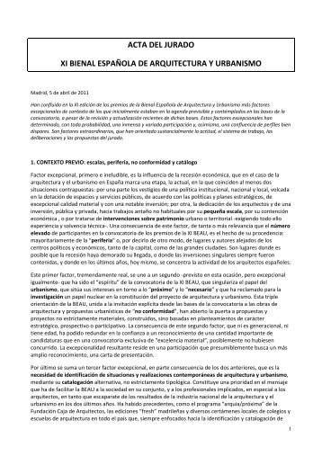 Acta del jurado - Concursos de arquitectura - alicante - valencia ...