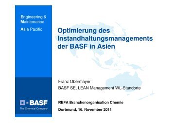 20111116_Maintenance Management BASF ... - Refa-chemie.de