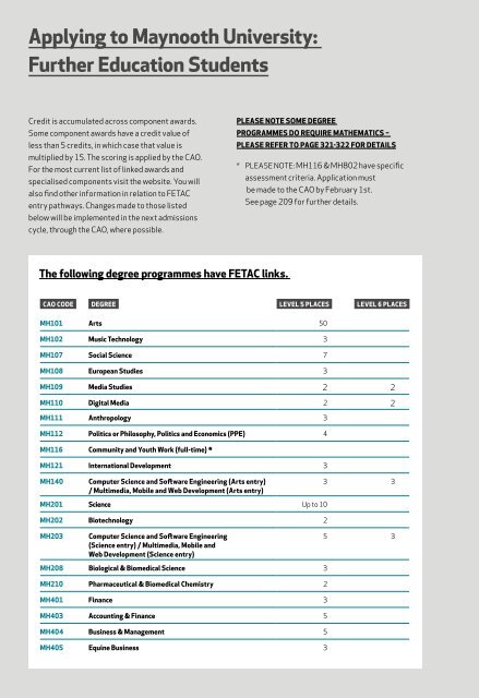 Maynooth University Undergraduate Handbook 2015