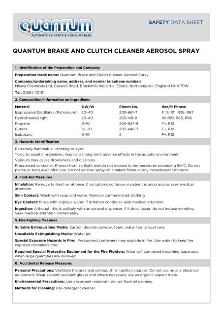 Safety Data Sheet - Quantum