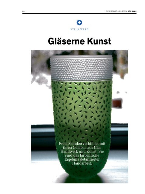 âGlÃ¤serne Kunstâ â Ã¼ber Freija Schulze im - BAK-SH | Willkommen