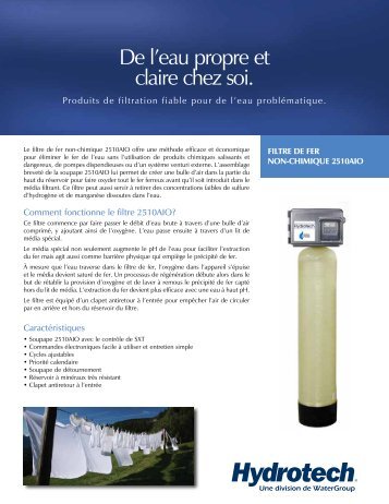 De l'eau propre et claire chez soi. - Hydrotech