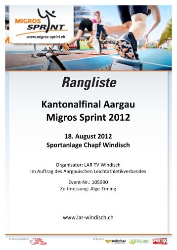 Kantonaler MIGROS Sprint Final 2012 - LV Wettingen-Baden