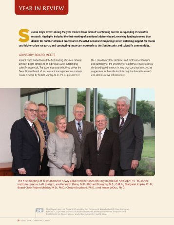 YEAR IN REVIEW - Texas Biomedical Research Institute