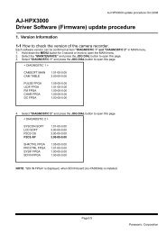 AJ-HPX3000 Driver Software (Firmware) update ... - Panasonic PASS