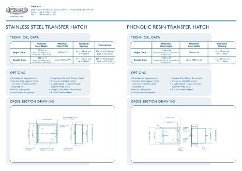 Transfer hatch - CapellaScience