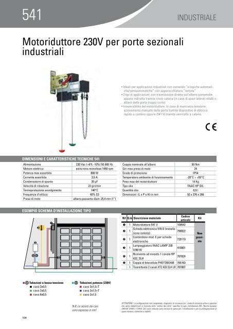 Motoriduttore 230V per porte sezionali industriali - Faac