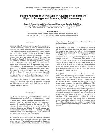 Failure Analysis of Short Faults on Advanced Wire ... - DfR Solutions