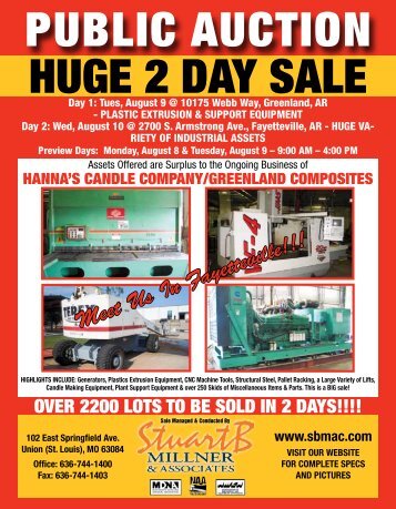 HUGE 2 DAY SALE PUBLIC AUCTION - Stuart B. Millner & Associates