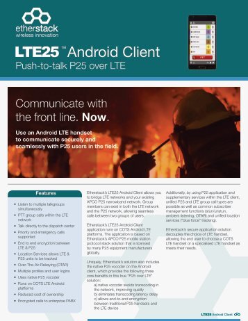 LTE25 Android Client Application - Etherstack