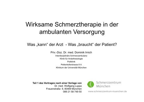 Ambulante Schmerztherapie 13 10 2012_Irnich