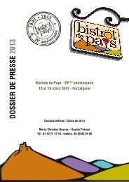 Dossier de presse 20 ans Label Bistrot de Pays