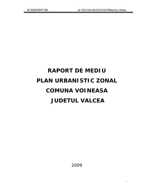 Raport de mediu PUZ - Consiliul Judetean Valcea