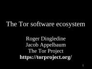 The Tor software ecosystem - The Free Haven Project