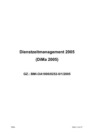 Dienstzeitmanagement 2005 (DiMa 2005) - FSG Polizei NÖ