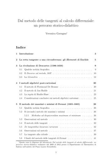 un percorso storico-didattico - Dipartimento di Matematica e ...