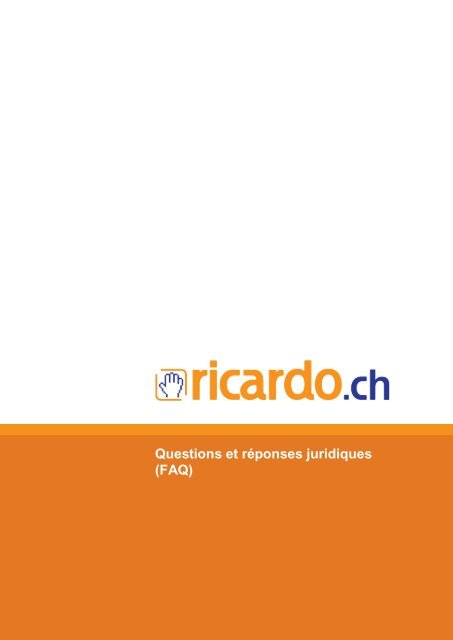 Questions&réponses juridiques - ricardo.ch