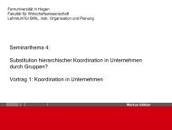 1. Arbeitsteilung und Koordination - FernUniversität in Hagen