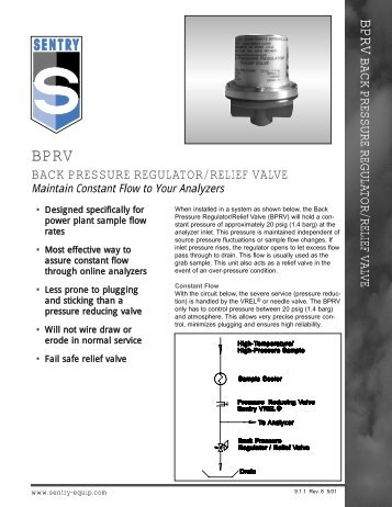 back pressure regulator/relief valve back pressure regulator/relief ...