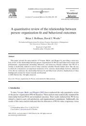 A quantitative review of the relationship between person ...