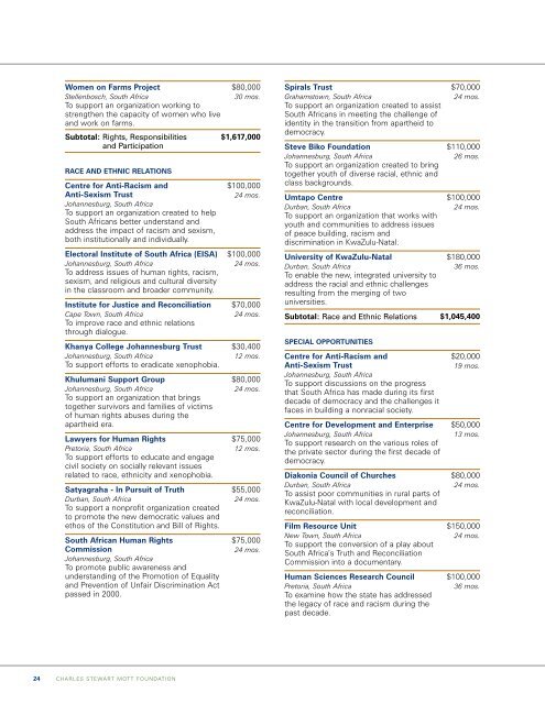 Annual Report 2004 - Charles Stewart Mott Foundation