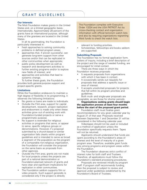 Annual Report 2004 - Charles Stewart Mott Foundation