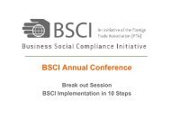 View the presentations - THE BSCI WEBSITE